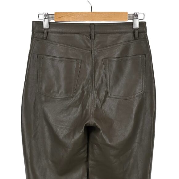 Aritzia Wilfred The Melina Pant Vegan Leather In Rich Mocha Brown Size 4 - Picture 4 of 7